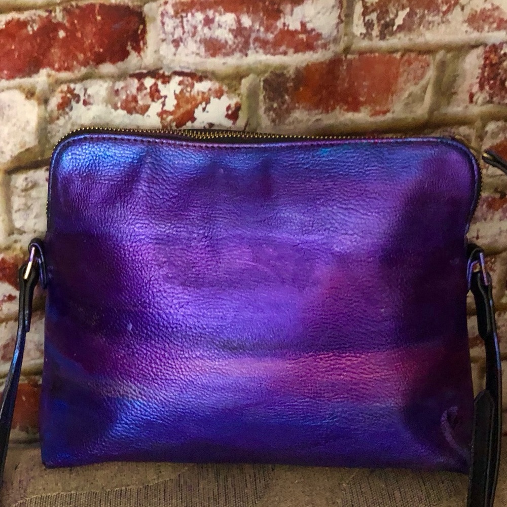Universal Thread Metallic Rainbow Multi Colored Leather Crossbody Bag